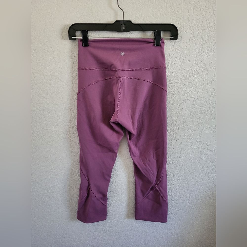 lululemon wunder under high waisted crop leggings in mauve